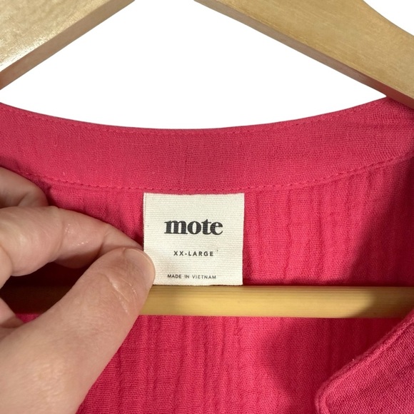 NWOT Mote Women’s Gauzy Cotton Tunic Henley in Pink Size XXL - Picture 2 of 6